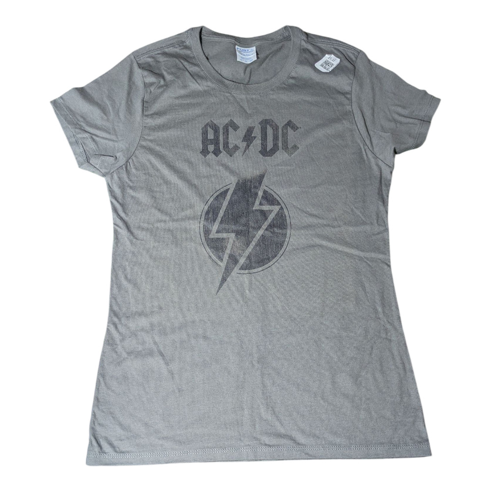 ACDC Brand New Lighting Bolt Port & Company Graphic T Shirt Size XS Grey Rock On